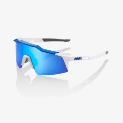100 Percent Speedcraft SL Sunglasses - White/Hiper Blue Multilayer Mirror Lens 100%