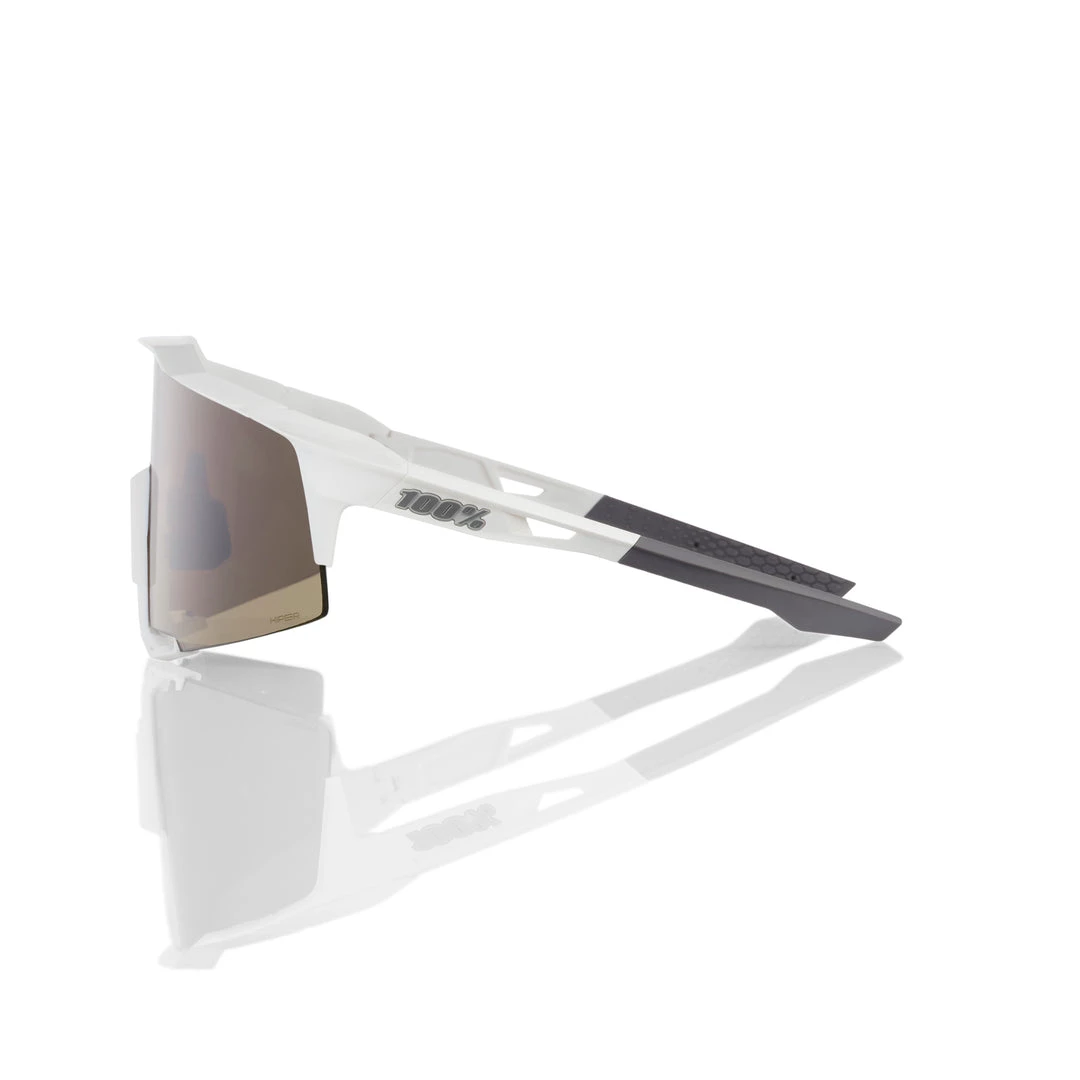 100 Percent Speedcraft Sunglasses - Matte White/Hiper Silver Lens 100%