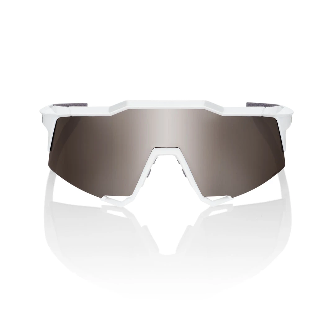100 Percent Speedcraft Sunglasses - Matte White/Hiper Silver Lens 100%