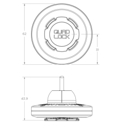 Quad Lock Bike Wireless Charging Head