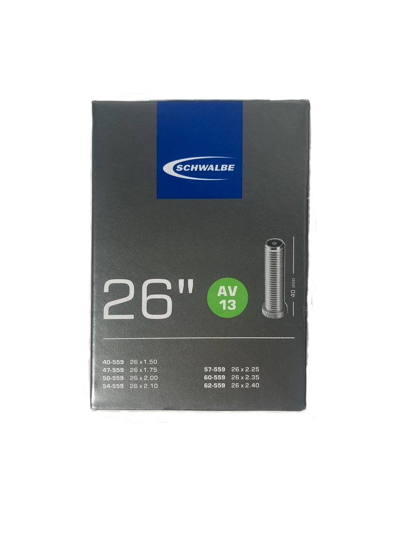 Schwalbe Tube AV13 Schrader 26 X 1.5 - 2.4inch (40 To 62 - 559) 190G 3 Schwalbe Tube AV13 Schrader 26 X 1.5 - 2.4inch (40 To 62 - 559) 190G
