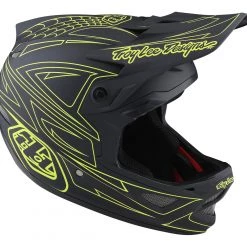 Troy Lee Designs D3 Fiberlite Helmet - Spiderstripe Gray/Yellow Accessories
