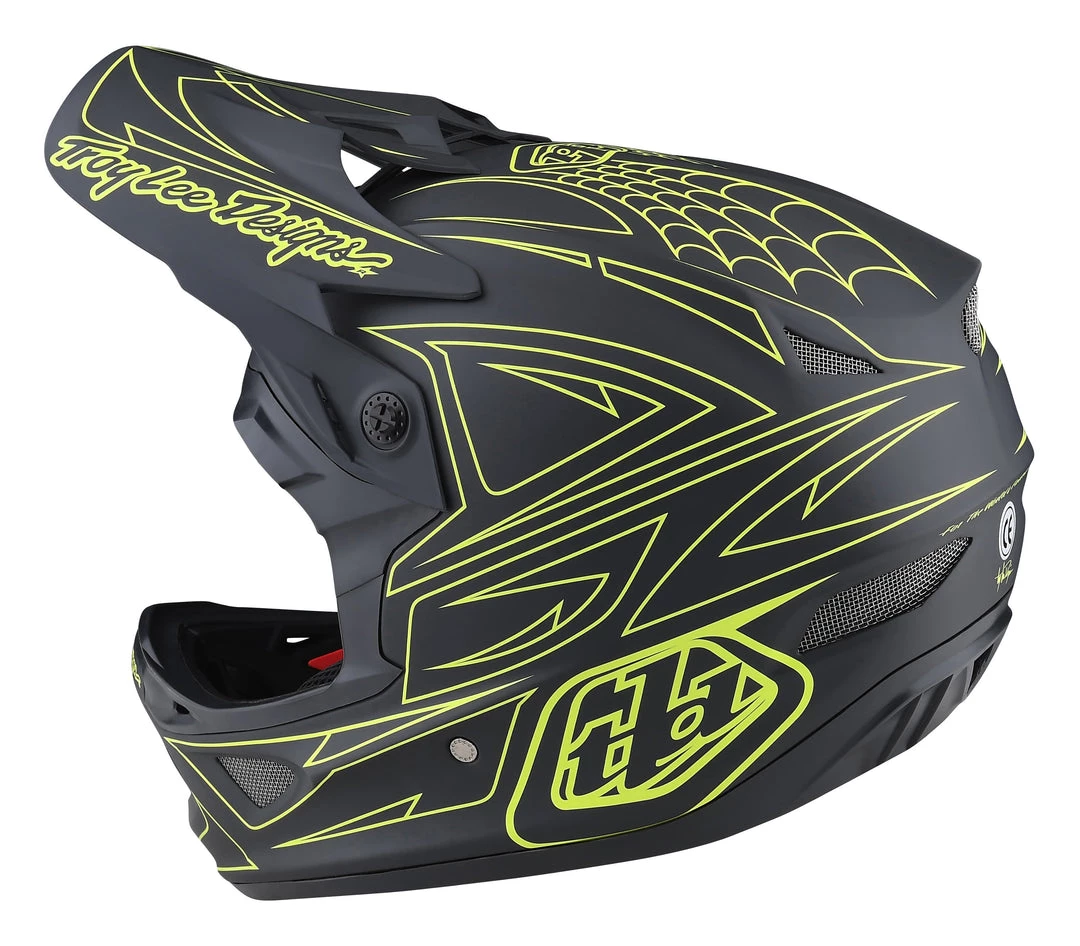 Troy Lee Designs D3 Fiberlite Helmet - Spiderstripe Gray/Yellow Accessories 8 Troy Lee Designs D3 Fiberlite Helmet - Spiderstripe Gray/Yellow Accessories